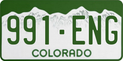CO license plate 991ENG