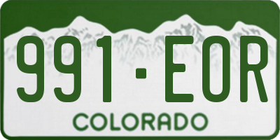 CO license plate 991EOR