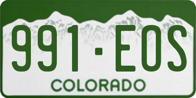 CO license plate 991EOS