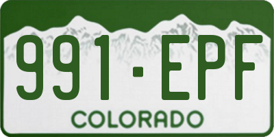 CO license plate 991EPF