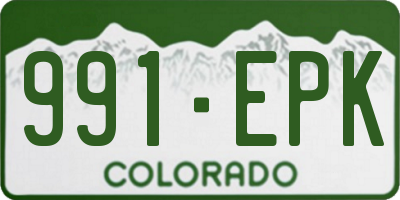 CO license plate 991EPK