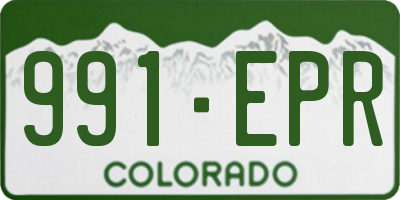 CO license plate 991EPR