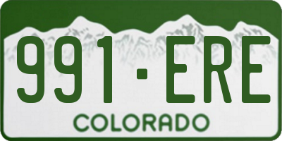 CO license plate 991ERE