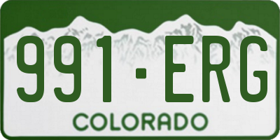 CO license plate 991ERG