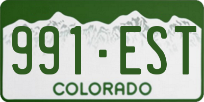 CO license plate 991EST