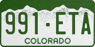 CO license plate 991ETA
