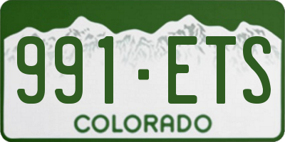 CO license plate 991ETS