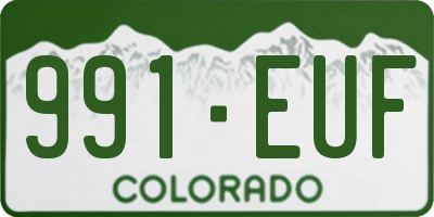CO license plate 991EUF