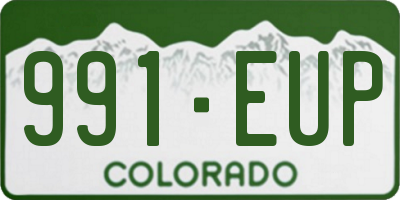 CO license plate 991EUP