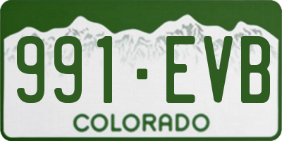 CO license plate 991EVB