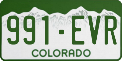 CO license plate 991EVR
