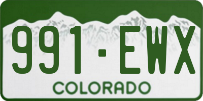 CO license plate 991EWX