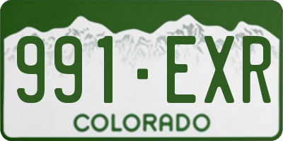 CO license plate 991EXR