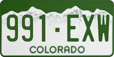 CO license plate 991EXW