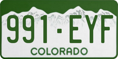 CO license plate 991EYF