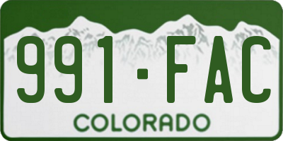 CO license plate 991FAC