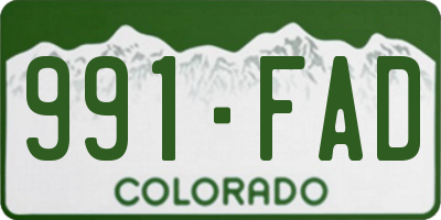 CO license plate 991FAD