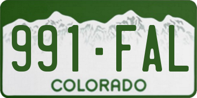 CO license plate 991FAL
