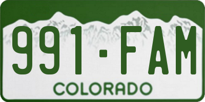 CO license plate 991FAM