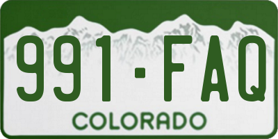 CO license plate 991FAQ