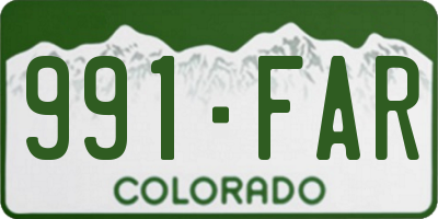 CO license plate 991FAR