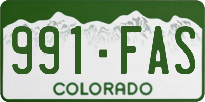 CO license plate 991FAS