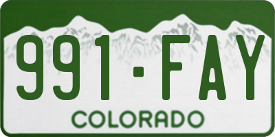 CO license plate 991FAY
