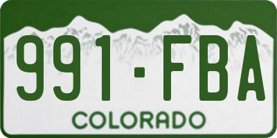 CO license plate 991FBA