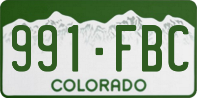 CO license plate 991FBC