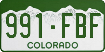 CO license plate 991FBF