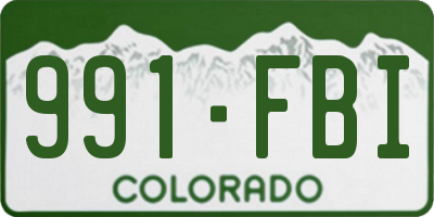 CO license plate 991FBI