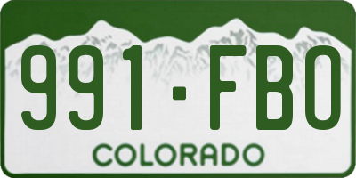 CO license plate 991FBO
