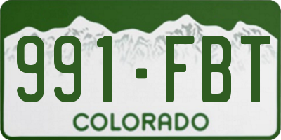 CO license plate 991FBT