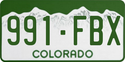CO license plate 991FBX