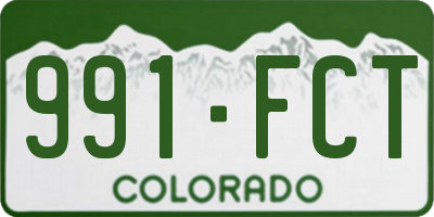CO license plate 991FCT