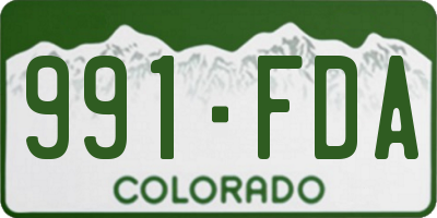CO license plate 991FDA