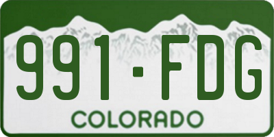 CO license plate 991FDG