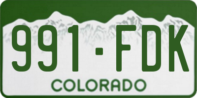 CO license plate 991FDK