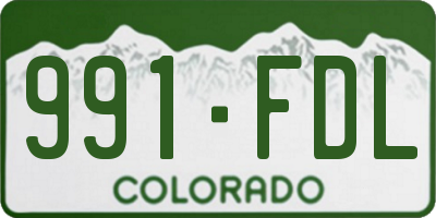 CO license plate 991FDL
