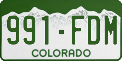 CO license plate 991FDM