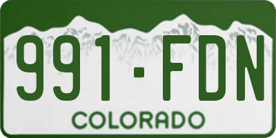 CO license plate 991FDN