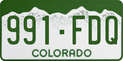 CO license plate 991FDQ