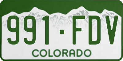 CO license plate 991FDV
