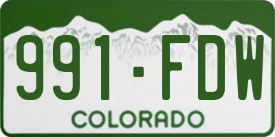 CO license plate 991FDW