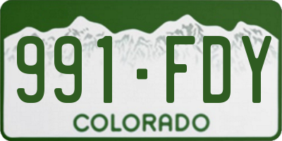 CO license plate 991FDY