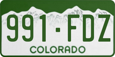 CO license plate 991FDZ