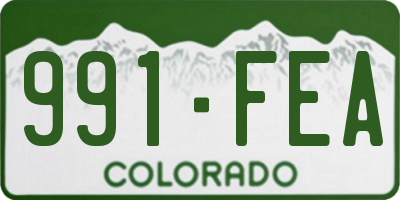 CO license plate 991FEA