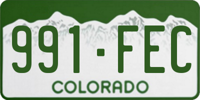 CO license plate 991FEC