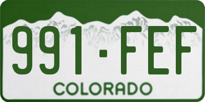 CO license plate 991FEF