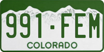 CO license plate 991FEM